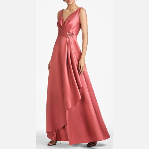 Sachin & Babi Womens Size 6 Jess Pink Red Jeweled Formal Long Gown Maxi Dress - Picture 2 of 15